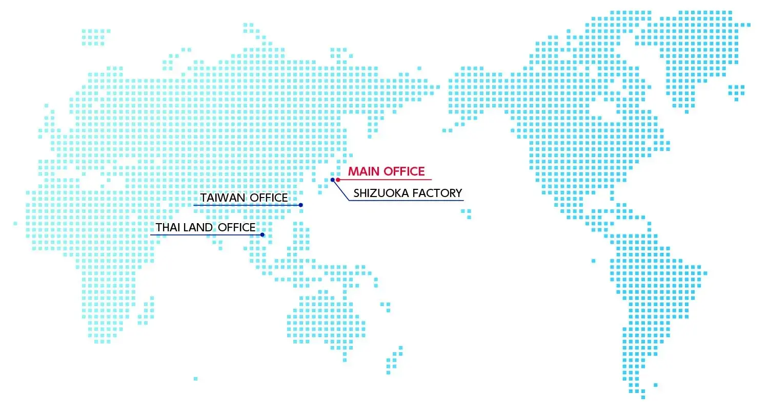 オフィスの場所を示す世界地図